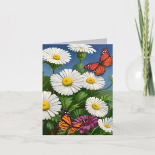 Artsy Fun Daisies en Butterflies Bedankkaart