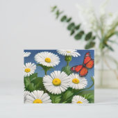 Artsy Fun Daisies en Butterflies Briefkaart (Staand voorkant)
