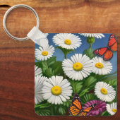 Artsy Fun Daisies en Butterflies Sleutelhanger (Voorkant)