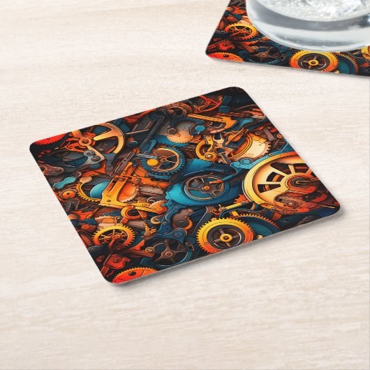 Artsy Gears Kartonnen Onderzetters (Schuin)