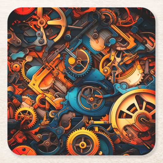 Artsy Gears Kartonnen Onderzetters (Voorkant)