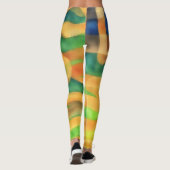 Artsy Geel en Blauw Multi Leggings (Achterkant)