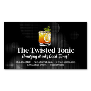 Artsy Gemengde Cocktail Drinken Magnetisch Visitekaartje