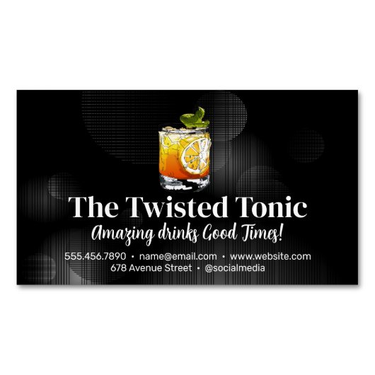 Artsy Gemengde Cocktail Drinken Magnetisch Visitekaartje (Voorkant)