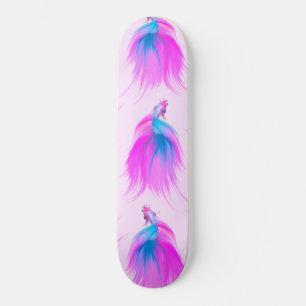 Artsy Girly Neon Pink Blue Painted Betta Fish Persoonlijk Skateboard