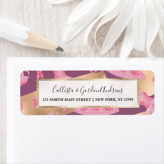 Artsy Girly Pink Gold Paars Ballerina Dress Shoes Etiket (Insitu)