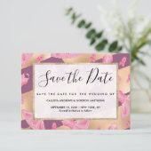 Artsy Girly Pink Gold Paars Ballerina Dress Shoes Save The Date (Staand voorkant)