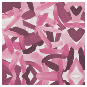 Artsy Girly Roze Bourgondische penseelstreek Colla Stof