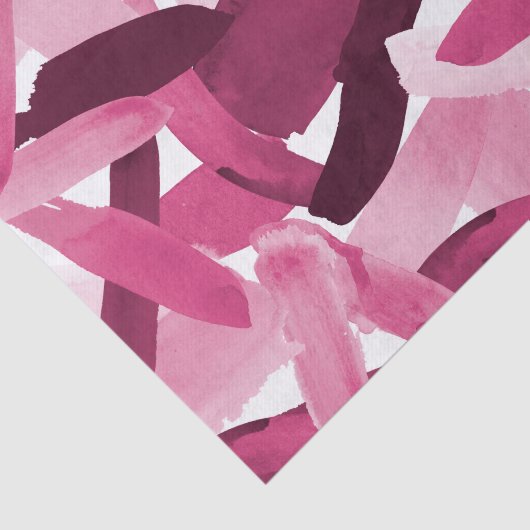 Artsy Girly Roze Bourgondische penseelstreek Colla Tissuepapier (Detail)