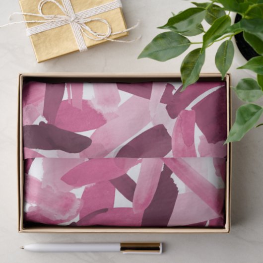 Artsy Girly Roze Bourgondische penseelstreek Colla Tissuepapier (Geschenk)