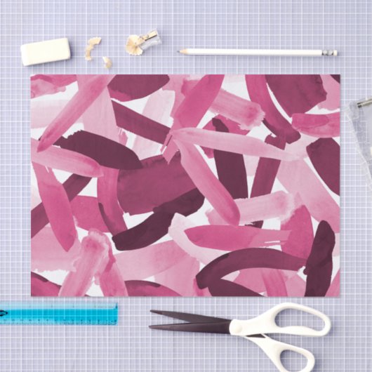 Artsy Girly Roze Bourgondische penseelstreek Colla Tissuepapier (Craft)