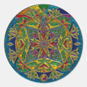Artsy Glassy Colorful Mandala Sticker