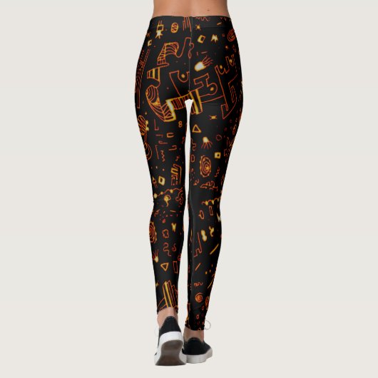 Artsy Gold Black Leggings (Achterkant)