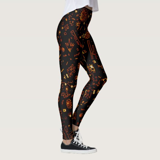 Artsy Gold Black Leggings (Rechts)