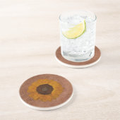 Artsy Golden Bronze Sunflower Zandsteen Onderzetter (Zijkant)