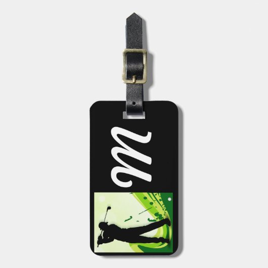 Artsy Golf Player Bagagelabel (Voorkant verticaal)