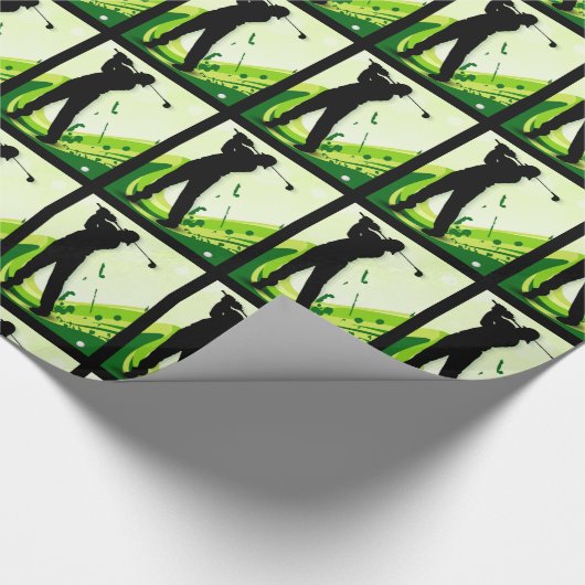 Artsy Golf Player Cadeaupapier (Hoek)