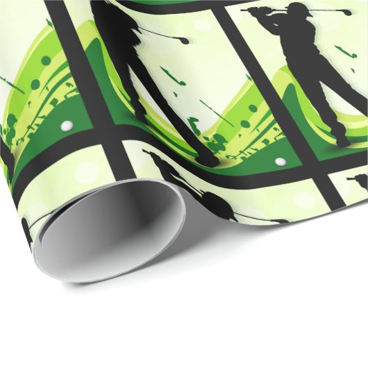 Artsy Golf Player Cadeaupapier (Rol Hoek)