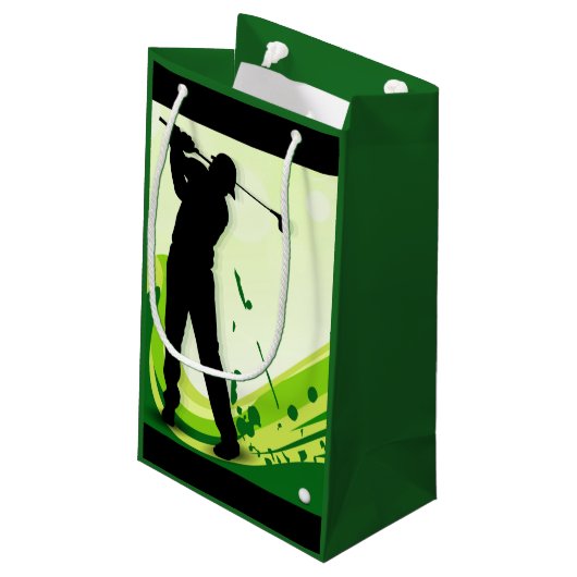 Artsy Golf Player Klein Cadeauzakje (Achterkant Gekanteld)