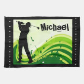 Artsy Golf Player Theedoek (Horizontaal)