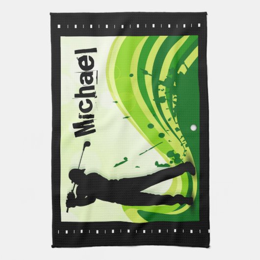 Artsy Golf Player Theedoek (Verticaal)