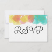 Artsy Gouache Pink Yellow Blue Waterverf RSVP (Voorkant)
