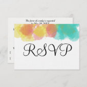 Artsy Gouache Pink Yellow Blue Waterverf RSVP (Voorkant / Achterkant)