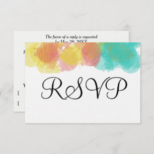Artsy Gouache Pink Yellow Blue Waterverf RSVP