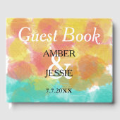 Artsy Gouache Trouw Monogram Gastenboek (Voorkant)