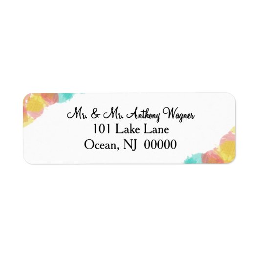 Artsy Gouache Watercolor Wedding  Etiket (Voorkant)