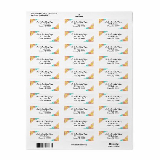 Artsy Gouache Watercolor Wedding  Etiket (Full Sheet)