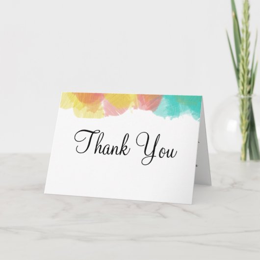 Artsy Gouache Waterverf Wedding Bedankkaart (Voorkant)