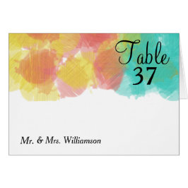 Artsy Gouache Waterverf Wedding Table Number