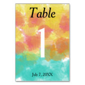 Artsy Gouache Waterverf Wedding Table Number Kaart (Voorkant)