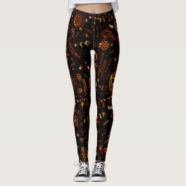 Artsy Goud Zwart Leggings