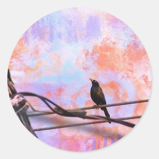 Artsy Grackle Ronde Sticker (Voorkant)