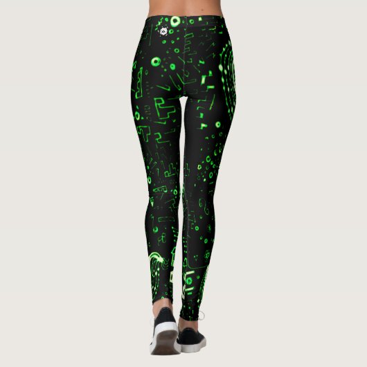 Artsy Green Black Leggings (Achterkant)