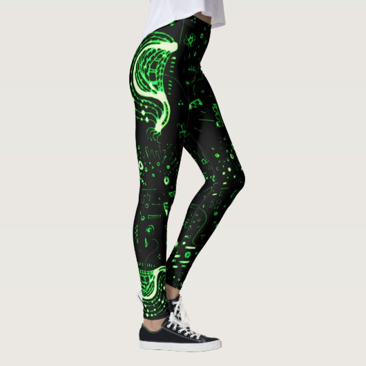 Artsy Green Black Leggings (Rechts)