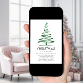 Artsy Green Glitter Tree Christmas Open House Kaart