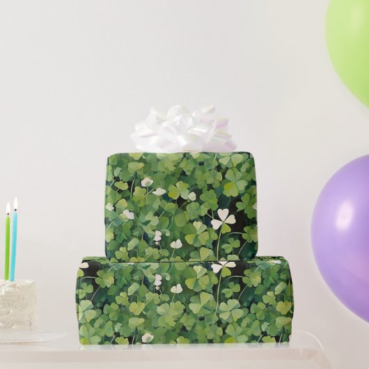 Artsy Green Lucky Clover St. Patrick geschilderd Cadeaupapier (Feestgeschenken)