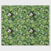 Artsy Green Lucky Clover St. Patrick geschilderd Cadeaupapier (Vlak)