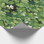 Artsy Green Lucky Clover St. Patrick geschilderd Cadeaupapier (Hoek)