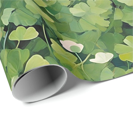 Artsy Green Lucky Clover St. Patrick geschilderd Cadeaupapier (Rol Hoek)