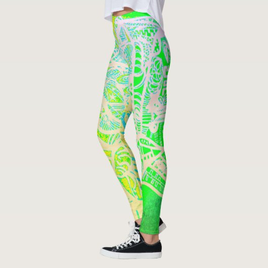 Artsy Green Yellow Leggings (Links)