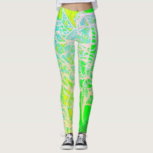 Artsy Green Yellow Leggings