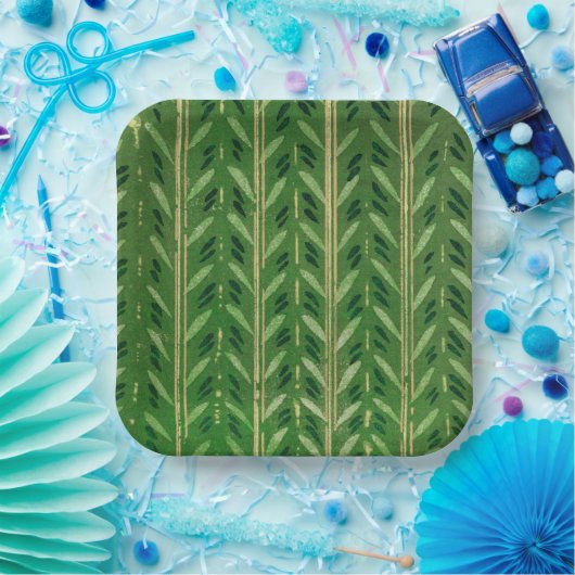 Artsy groen patroon papieren bordje (Feest)