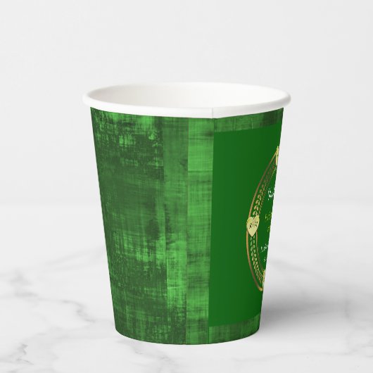 Artsy Groene Aardse Abstracte Bruiloft Feest Evene Papieren Bekers (Rechts)