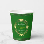 Artsy Groene Aardse Abstracte Bruiloft Feest Evene Papieren Bekers (Voorkant)