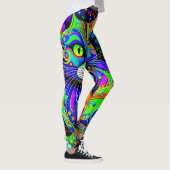 Artsy Haight-Ashbury Cat All-Over-Print Leggings (Rechts)