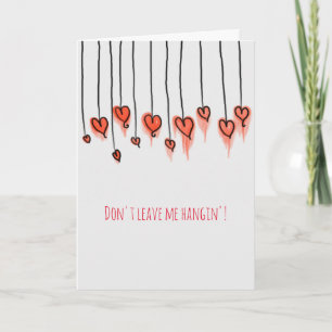 Artsy Hanging Hearts Valentijnsdag Kaart